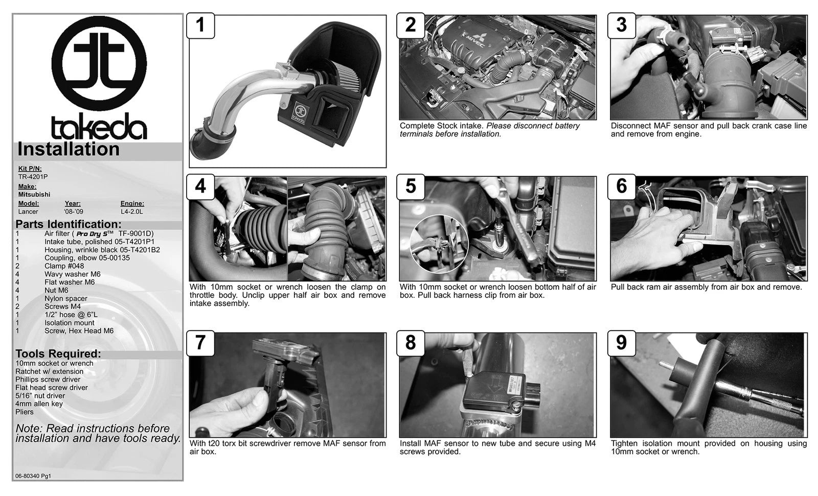 aFe Takeda Stage-2 Cold Air Intake | Mitsubishi Lancer 2.0L (08-09) (TR-4201P)