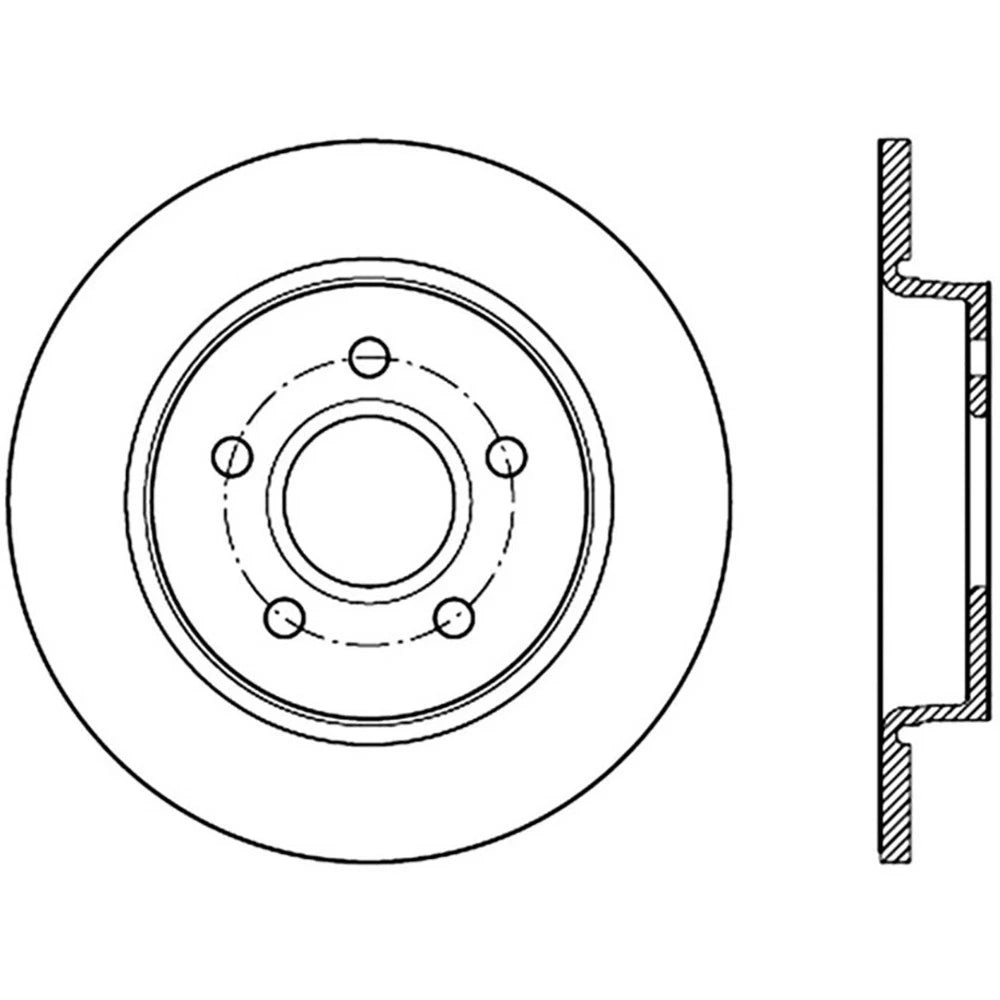 StopTech 126.61099SL Rear Left Slotted Brake Disc Rotor for 2012-2018 Ford Focus