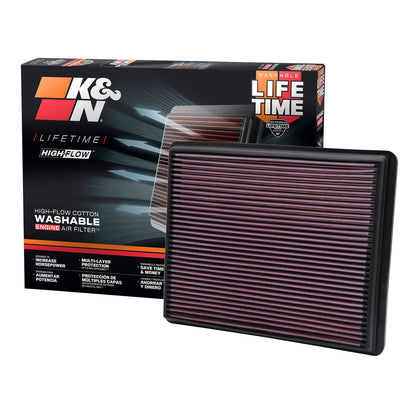 K&N 33-2129 High Flow Performance Air Filter for 1999-18 Silverado / Sierra 1500