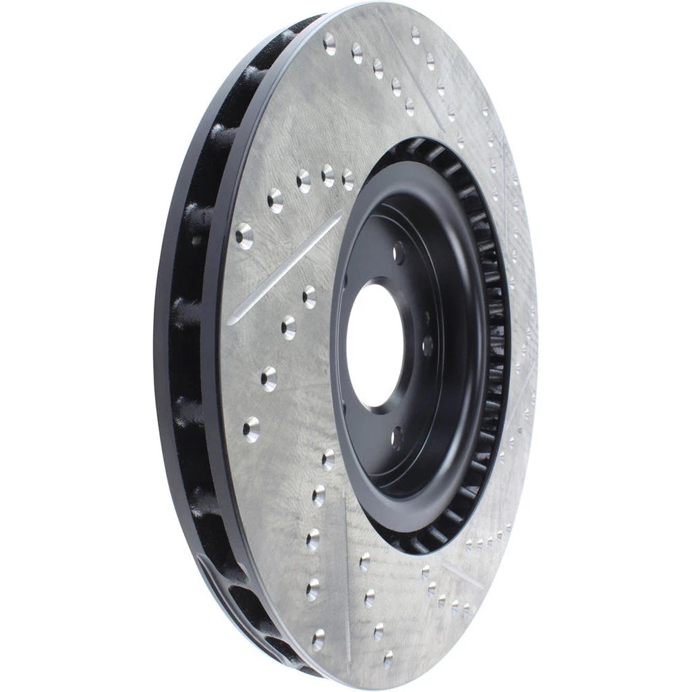 StopTech 127.46076R Front Right Drilled Brake Rotor for 08-15 Mitsubishi Lancer
