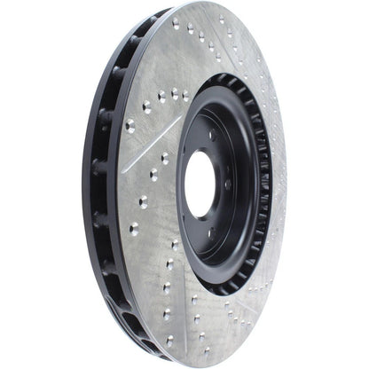 StopTech 127.46076R Front Right Drilled Brake Rotor for 08-15 Mitsubishi Lancer