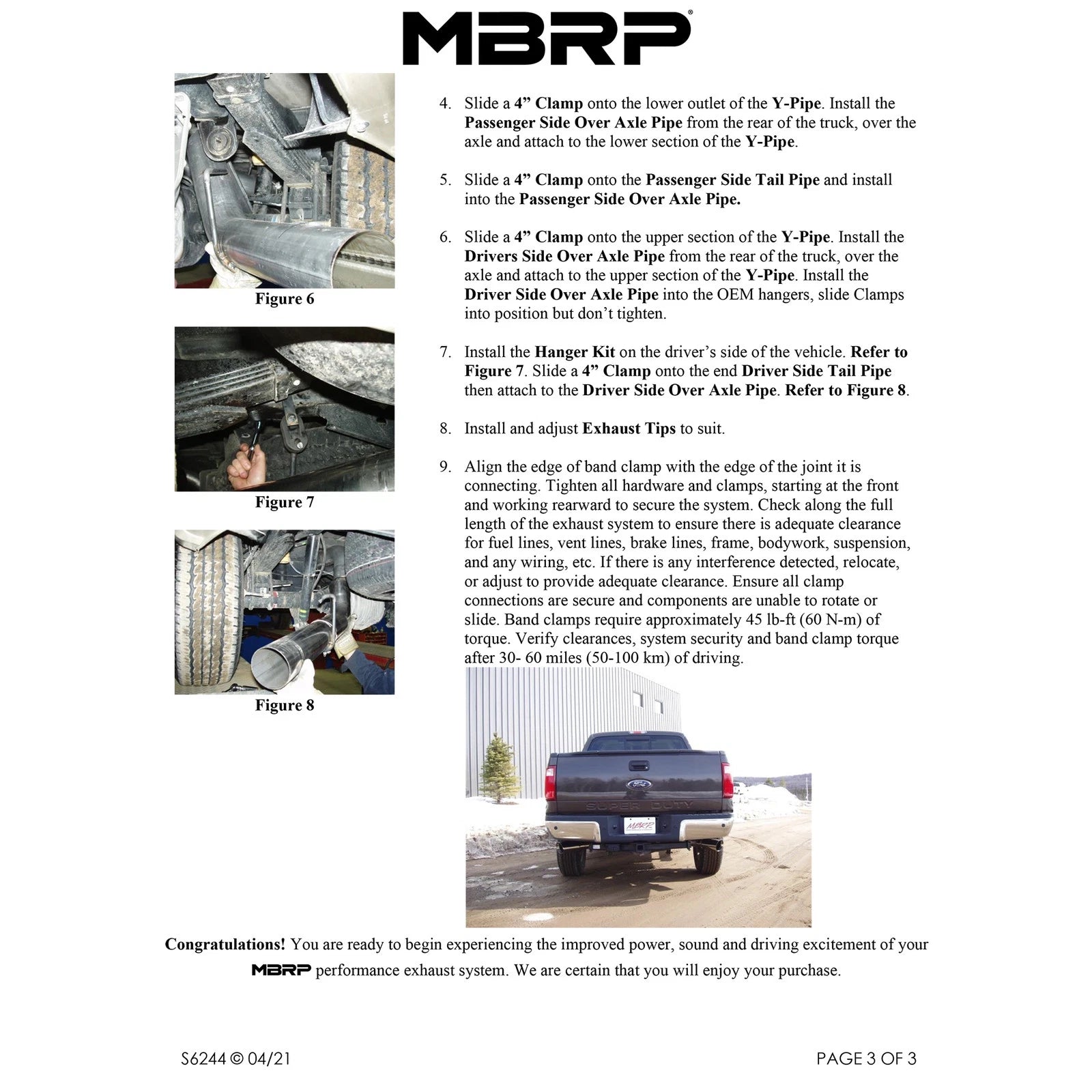 MBRP Armor Lite 6.4L Filter Back Duals | F-250/350/450 08-10 (S6244AL)