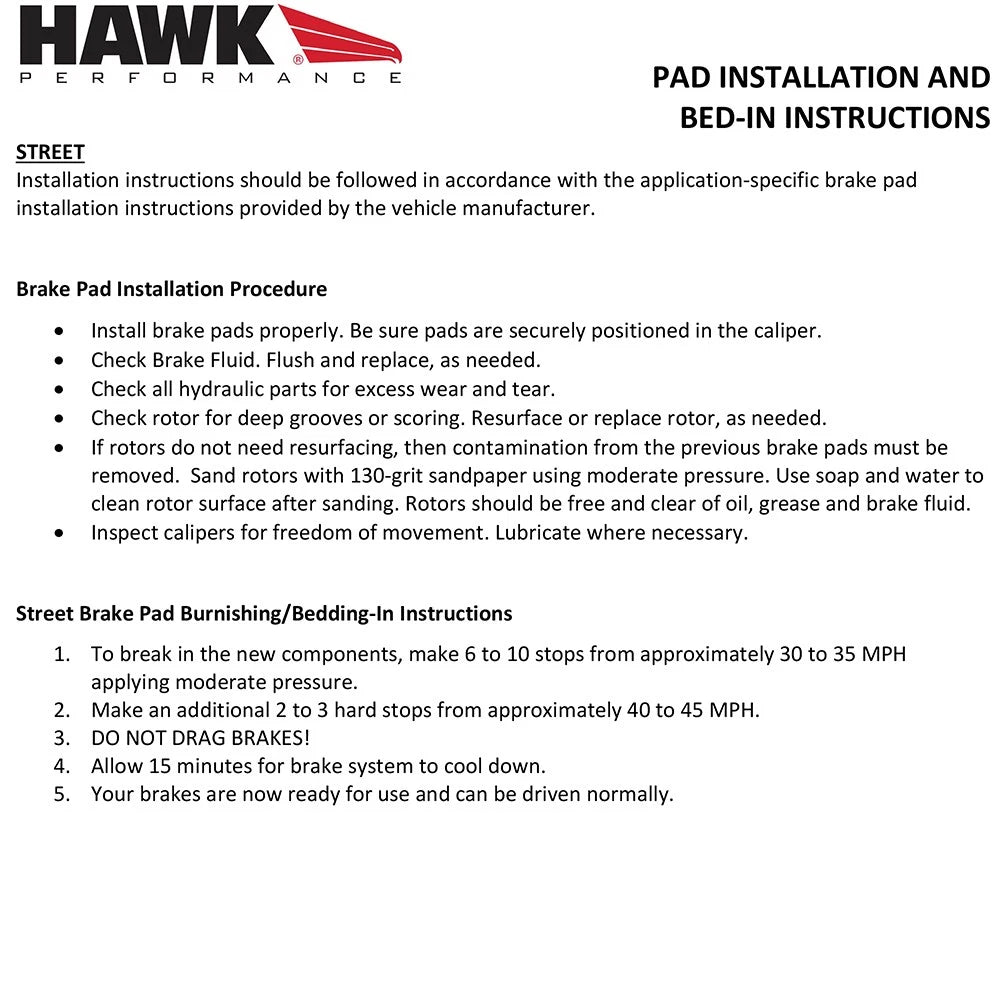 Hawk Performance HPS Street Rear Brake Pads | Porsche / Volkswagen (HB502F.606)