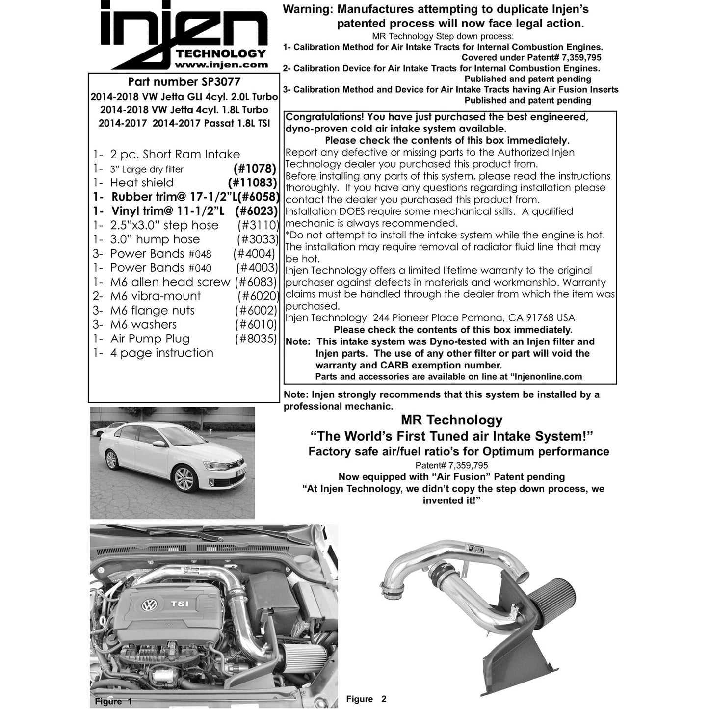 Injen 14-18 VW MKVI (MK6) Jetta GLI 1.8L Turbo TSI Polished Short Ram Intake | Volkswagen Jetta / Passat / Audi A3 (98-19) (SP3077P)