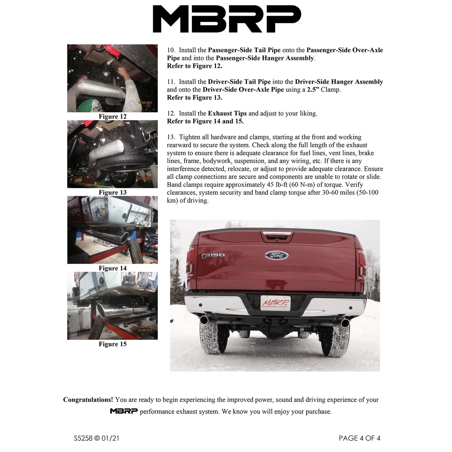MBRP 3in Cat-Back Dual Split Rear Exit AL Exhaust System | Ford F-150 5.0L (15) (S5258AL)