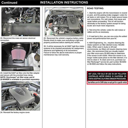 K&N 3.5L V6 Tacoma AirCharger Performance Intake | Toyota Tacoma (16) 63-9039