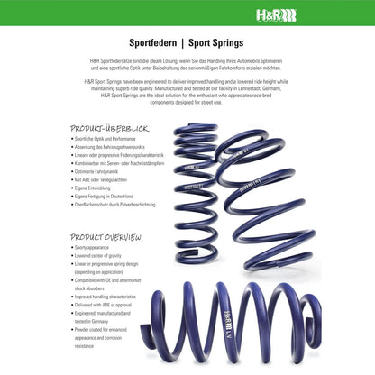 H&R Sport Springs | Volkswagen Passat W8 Sedan/Wagon (02-05) (54778)