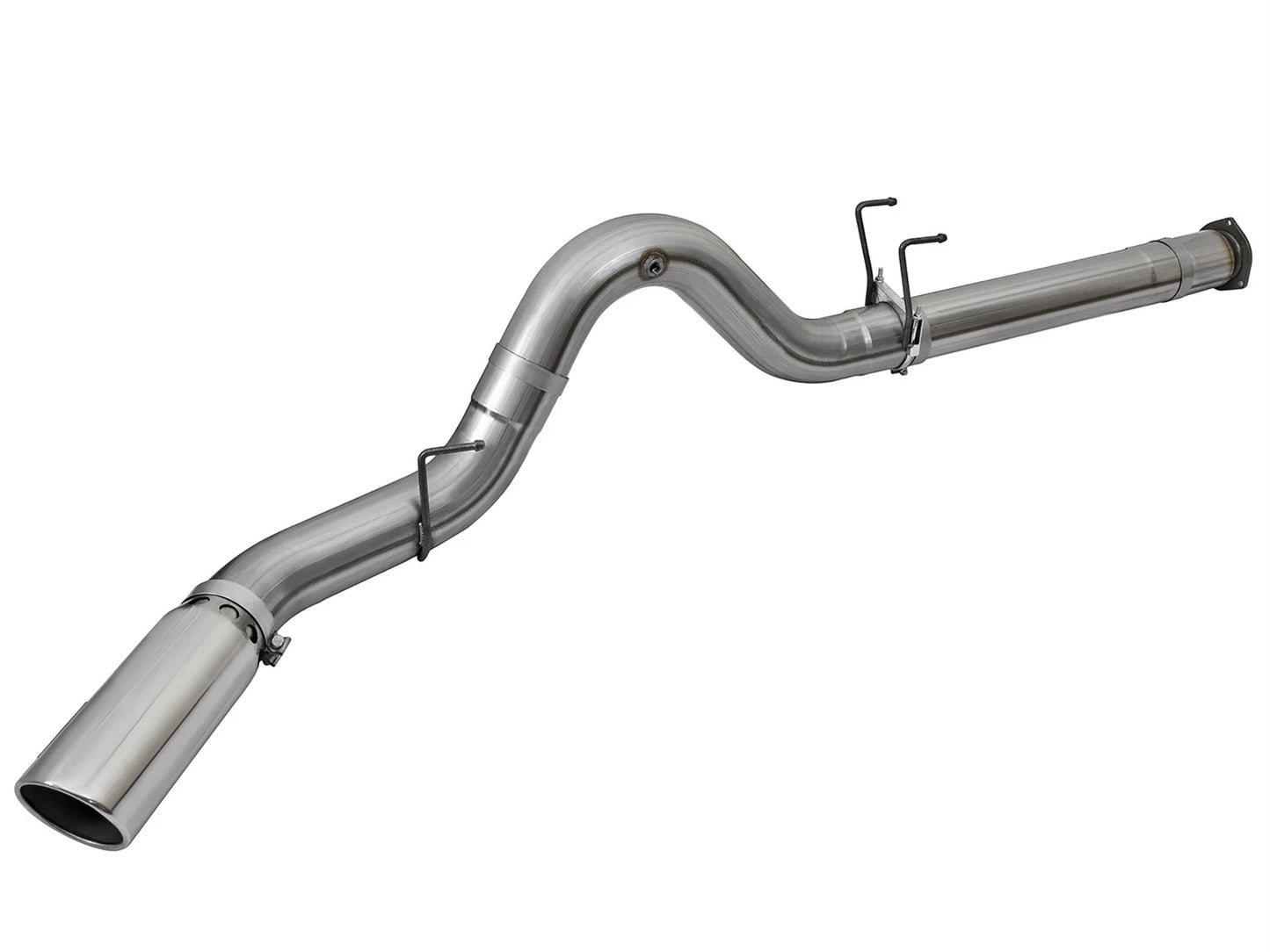 aFe 5in HD 409-SS DPF-Back Exhaust w/ Polished Tip | Ford Diesel Trucks V8 6.7L (17+) (49-43090-P)