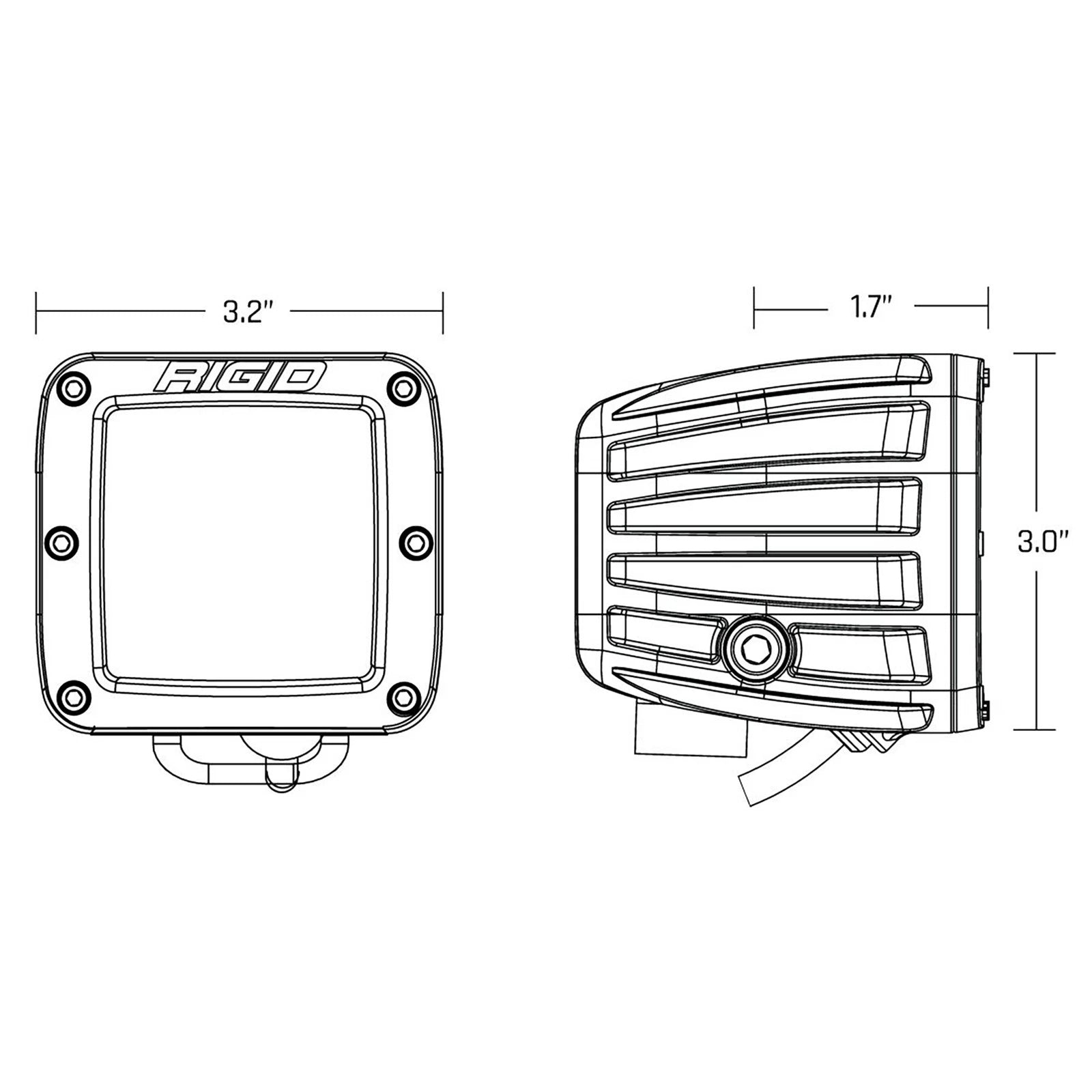 Rigid Industries Rigid D-Series LED Pro Light - Flood / Surface / White Housing / Pair (RIG602113)