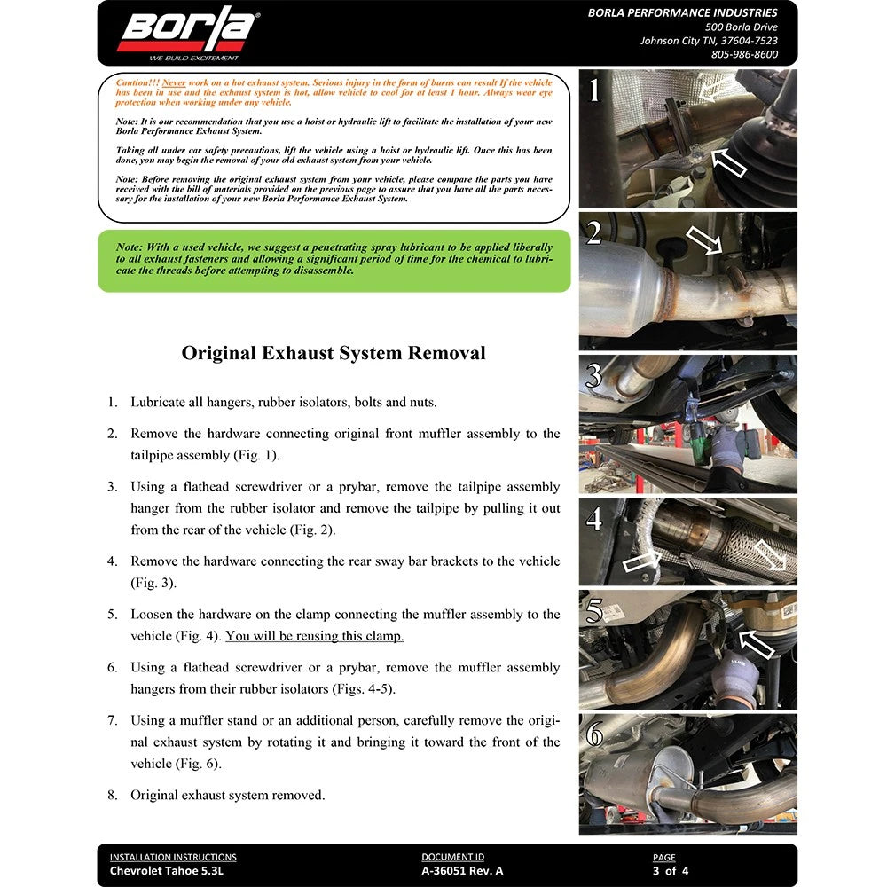 Borla 2/4WD Black Chrome S-Type Cat-Back Exhaust | Chevrolet Tahoe 5.3L V8 (21-22) (140854BC)