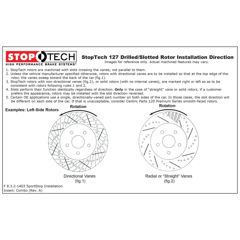 StopTech 127.33137R Rear Right Drilled Brake Rotor for 2010-19 S4 / 15-20 Macan