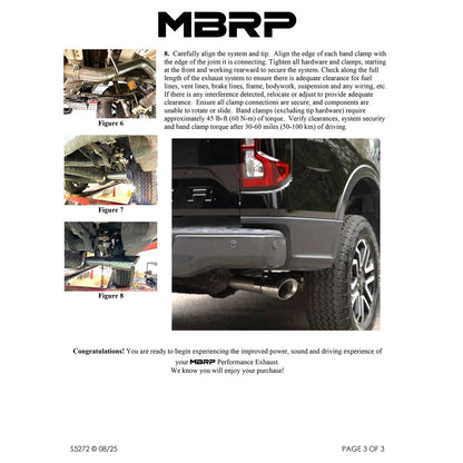 MBRP 2.7L 2.5 into 3in Single Side Exit Cat Back Aluminum | Ford Ranger (24+)
