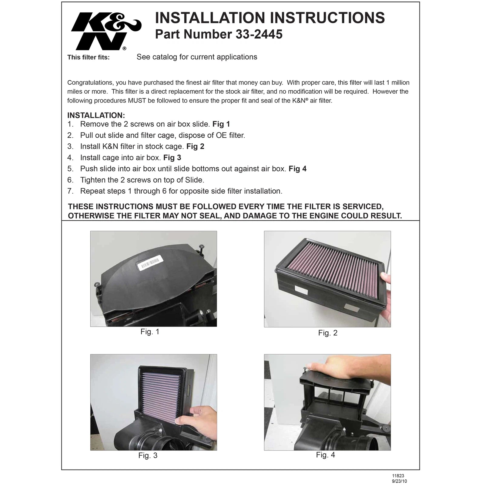 K&N Engineering Replacement Air Filter: Jaguar XK / XKR 2010 - 2012