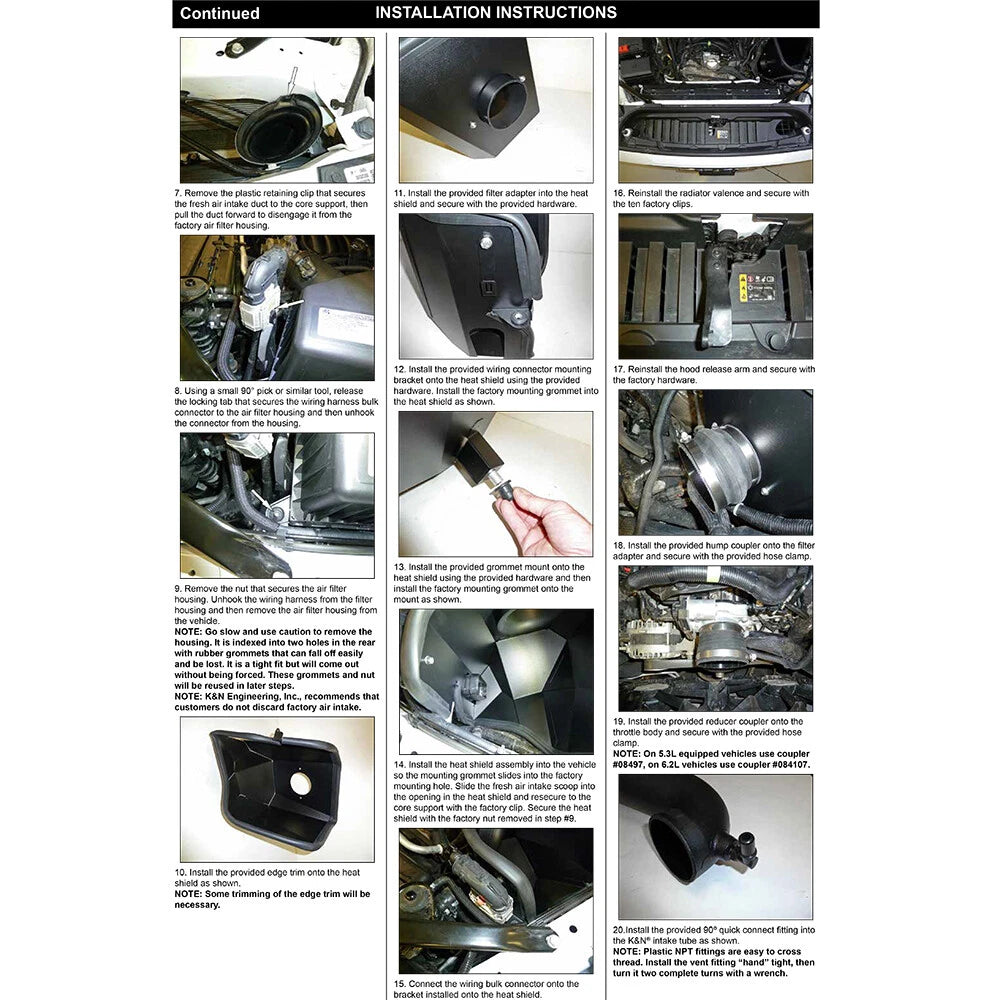 K&N 2019+ Chevrolet 1500 5.3L / 6.2L V8 F/I AirCharger Performance Intake System | Chevrolet 1500 (19+)