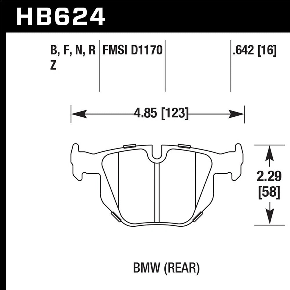 Hawk HPS Brake Pads - Rear | BMW Multiple Fitments (HB624F.642)