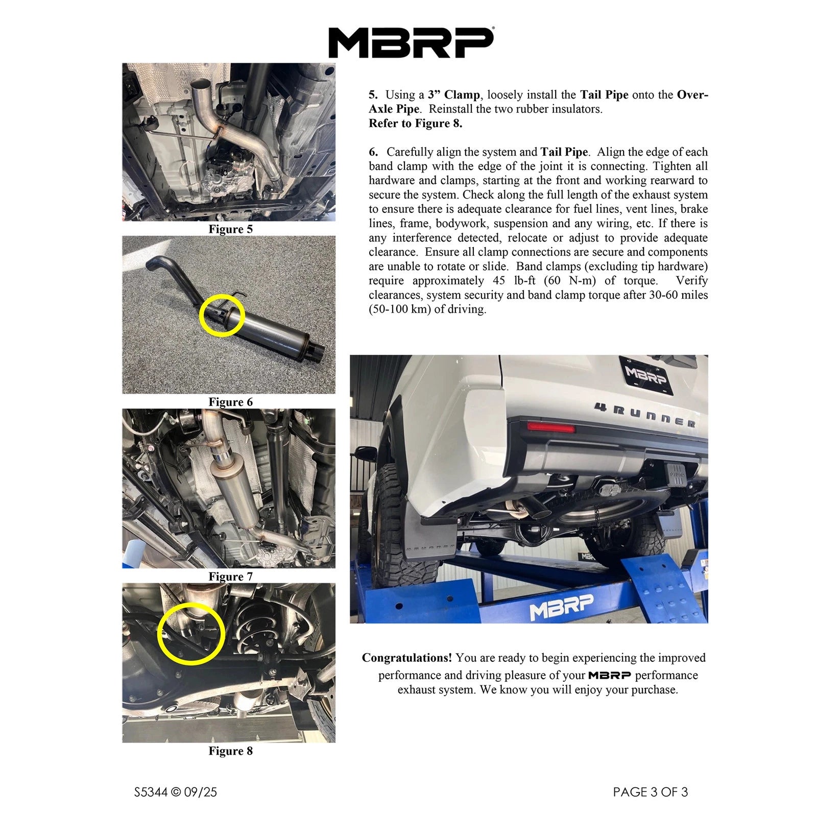 MBRP 3in Single Rear High-Clearance Turn Down | Toyota 4Runner (25-26) (S5344AL)