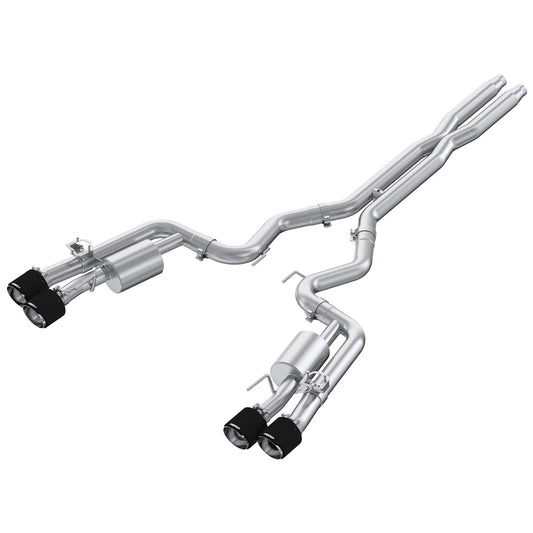 MBRP 2024 Ford Mustang Dark Horse 3in Dual Split Rear Exit Exhaust w/ Quad CF Tips | Ford Mustang (24+) (S72843CF)
