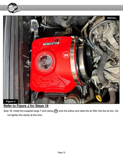 aFe Momentum GT Red Edition Cold Air Intake w/ Pro DRY S Filter | Toyota FJ Cruiser (07-23) (50-70095DR)