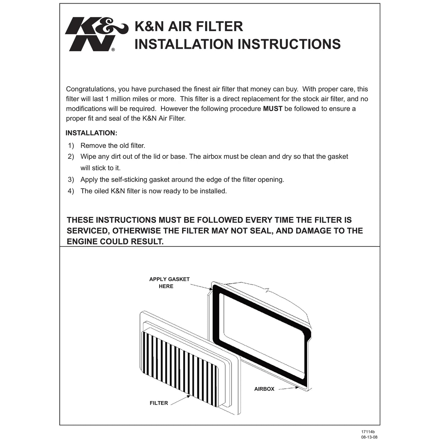 K&N 33-2189 High Flow Performance Air Filter for 01-03 911 GT2 / GT3 / 911 Turbo