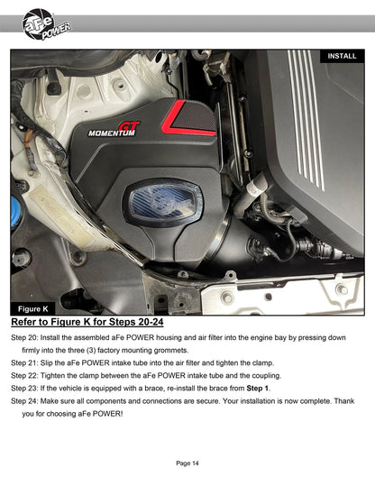 aFe Momentum GT Cold Air Intake w/Pro 5R Filter | BMW 330i B46/B48 (19-21) (50-70061R)