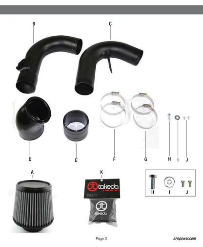 aFe Takeda Stage-2 Cold Air Intake System w/ Pro DRY S Filter | Mazda 3 (10-11) L4-2.5L (TA-4107B)