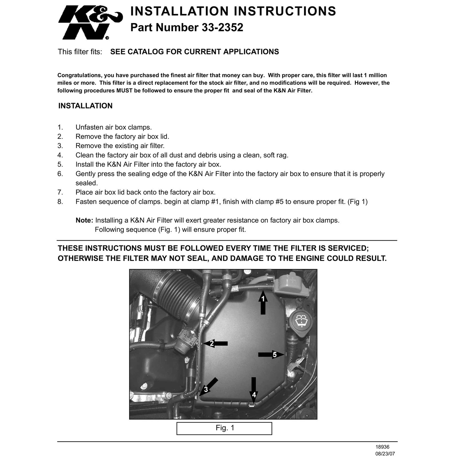 K&N Drop In Air Filter | 2006 BMW M5 5.0L-V10 (33-2352)