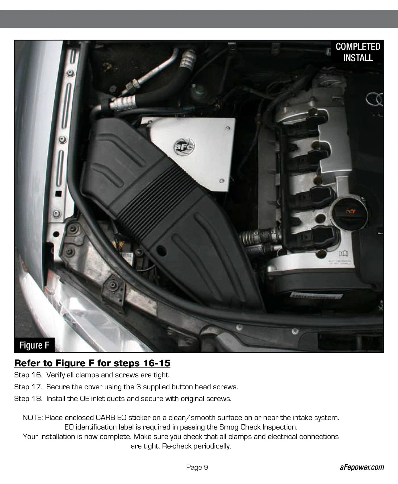 aFe Magnum FORCE Stage-2 Cold Air Intake System w/ Pro 5R Filter | Audi A4 2.0T (06-08) (54-11722)