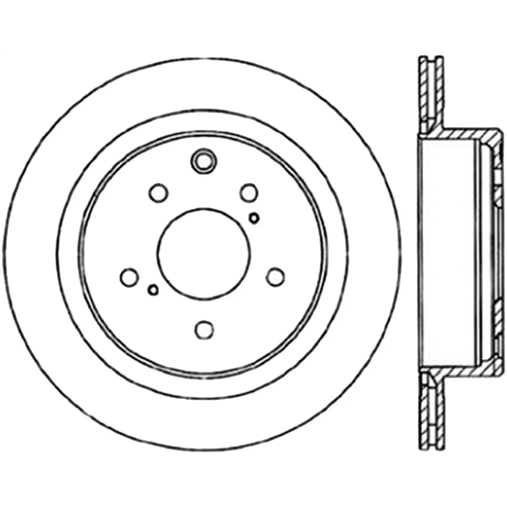 StopTech 127.42047R Rear Right Drilled Disc Brake Rotor for 1989-96 Nissan 300ZX