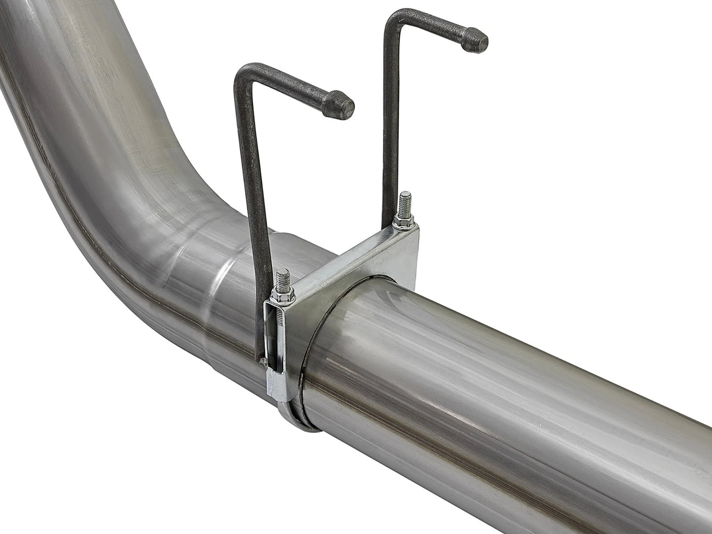 aFe Large Bore HD 5in 409 SS DPF Back Exhaust w/ Black Tip | Ford Diesel Trucks V8 6.7L (49-43090-B)
