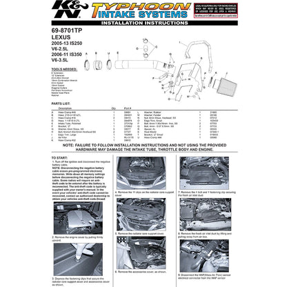 K&N Typhoon Polished Intake | Lexus IS350 (06) (69-8701TP)
