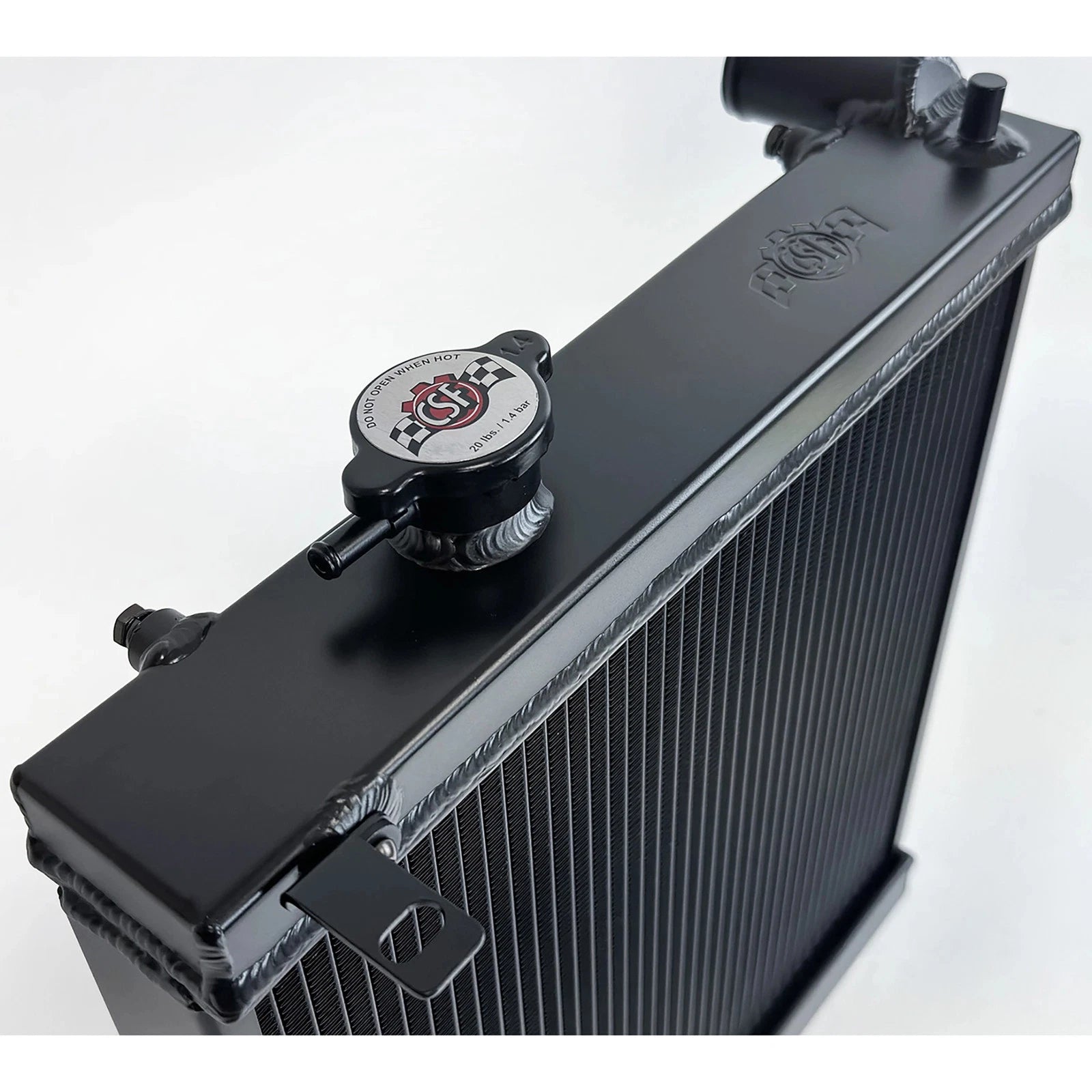 CSF High-Performance All-Aluminum Half Radiator - Black | Evo 7/8/9