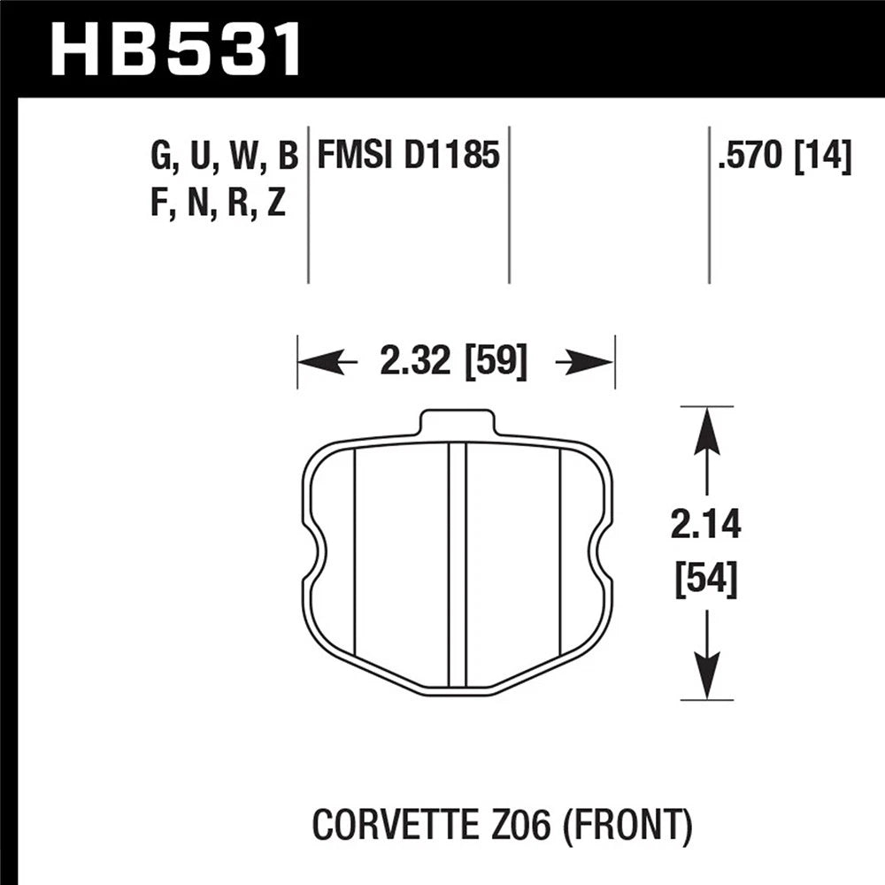 Hawk Performance HPS Front Brake Pads | 2006-2013 Chevrolet Corvette (HB531F.570)