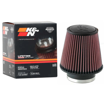 K&N RU-5060 Universal Round Tapered Performance Washable Air Filter for Intake