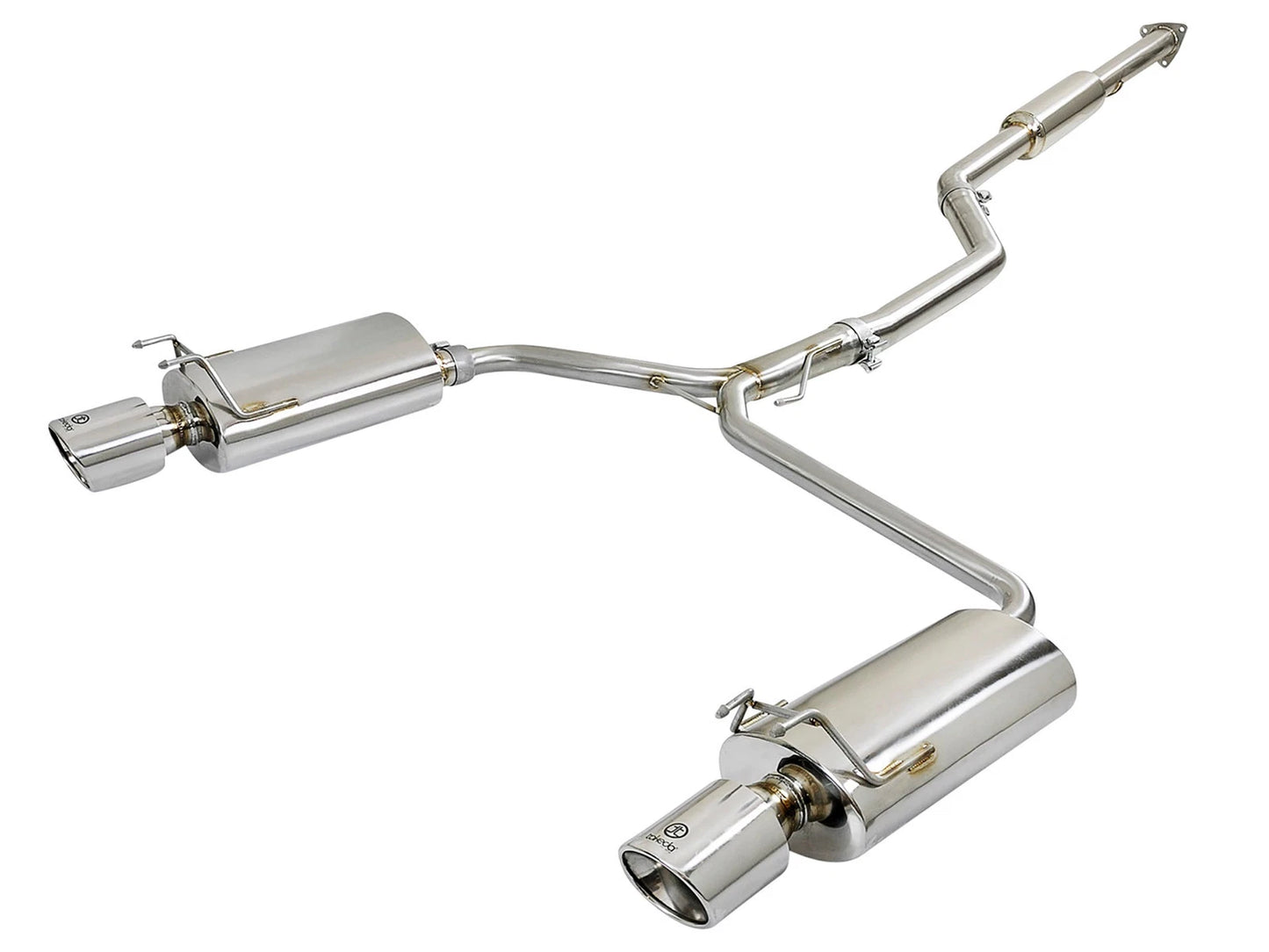 aFe Takeda 2-1/2in to 1-3/4in SS Dual Cat-Back Exhaust | Honda Accord LX/EX/EX-L (13-17) (49-36605)