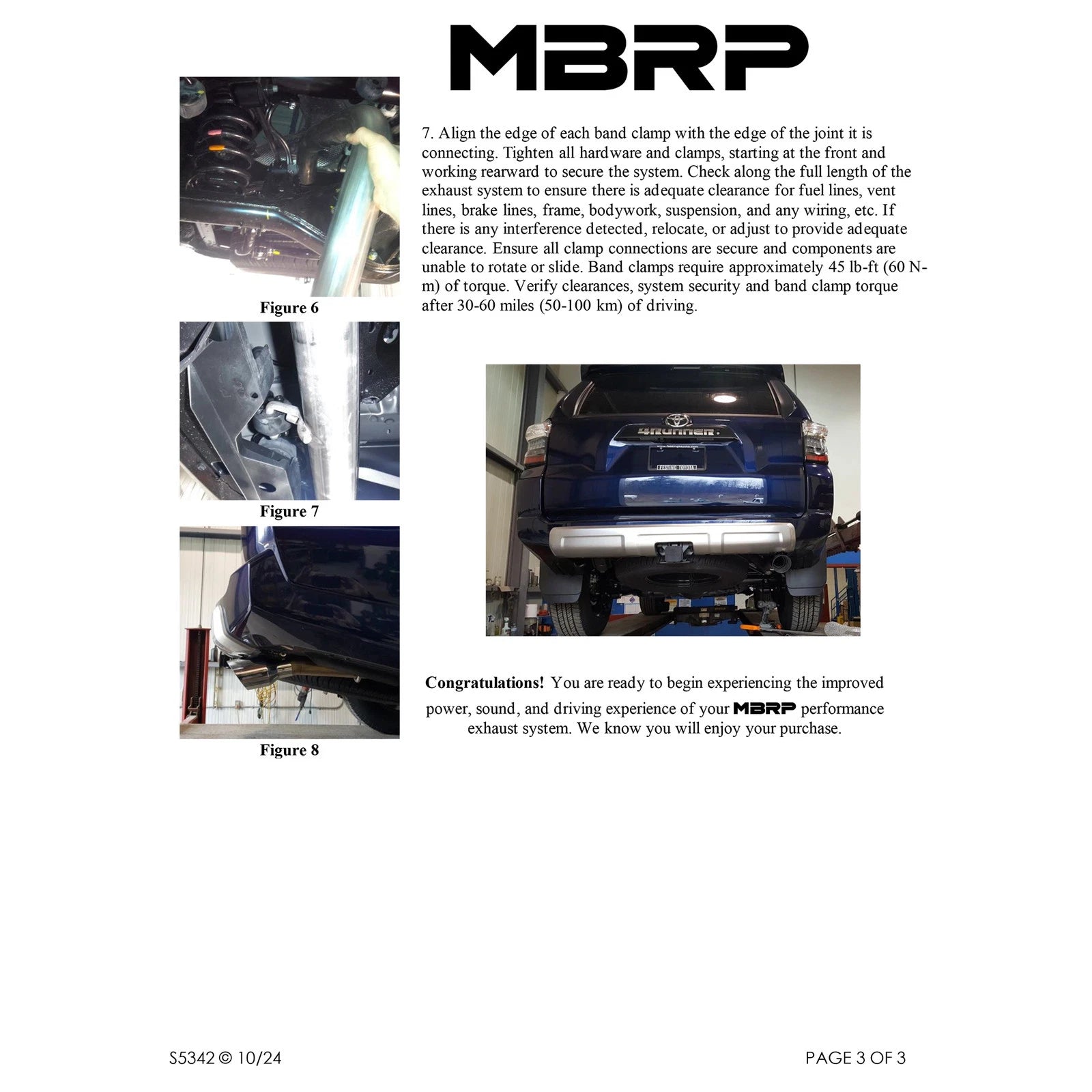 MBRP 2.5in Cat-Back Exhaust w/ 4in O.D. AL Tip Single Rear Exit | Toyota 4Runner (10+) (S5342AL)