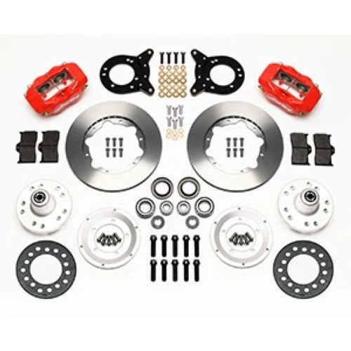 Wilwood Forged Dynalite Front Kit 11.00in Red 1970-1973 Mustang Disc & Drum Spindle