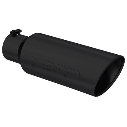 MBRP Universal Tip 6in OD Rolled End 4in Inlet 18in L Black Coated Exhaust Tip