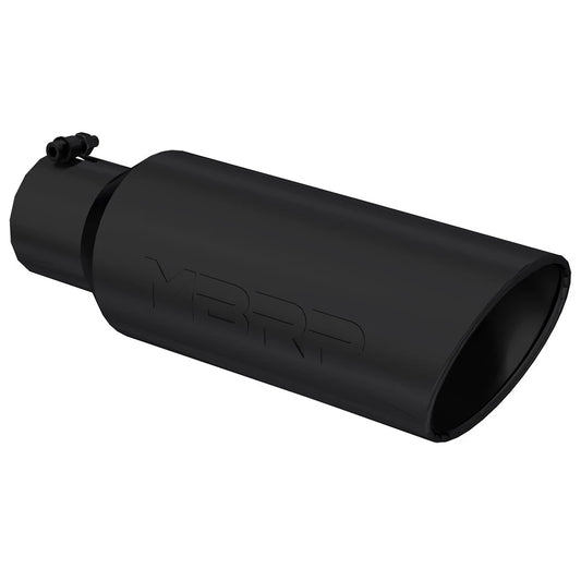 MBRP Universal Tip 6in OD Rolled End 4in Inlet 18in L Black Coated Exhaust Tip