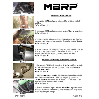 MBRP 3in Dual Split Rear Exit Axle-Back Muffler Delete | Ford Mustang GT (11-14) (S7203BLK)