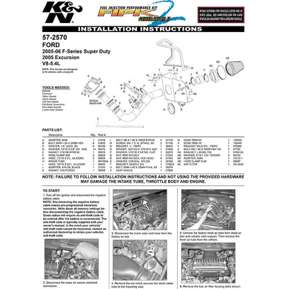 K&N Performance Intake Kit | Ford F250 V8-5.4L (57-2570)