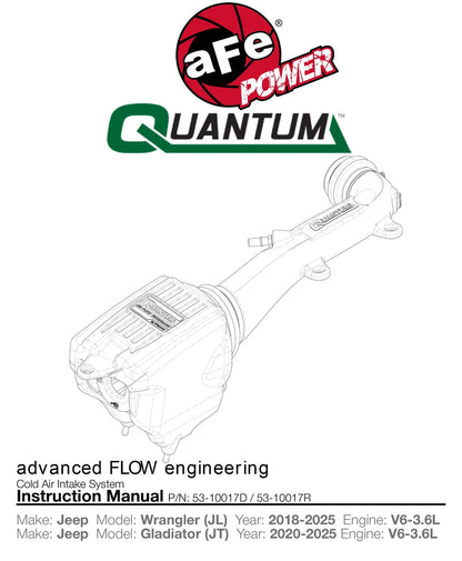 aFe Quantum Pro 5R Cold Air Intake System | Jeep Wrangler (JL) V6-3.6L (18-19) (53-10017R)