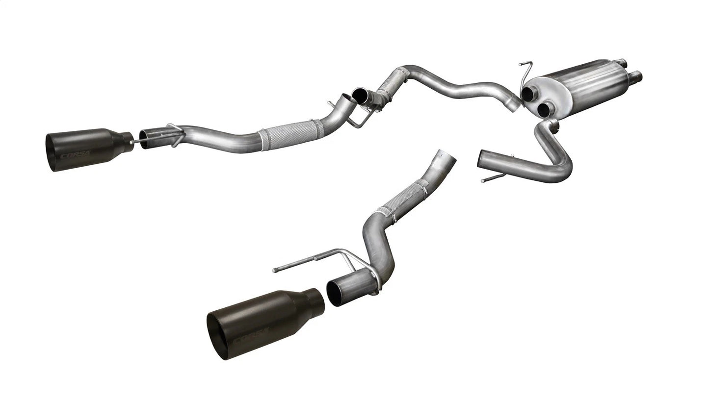 CORSA Sport / 3.0 in Cat-Back 5.0 in Single Tips | 2017-2020 Ford F-150 EcoBoost Raptor 3.5T (14397)