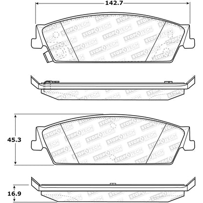StopTech 308.11940 Rear Ceramic Brake Pads Set for 2007-14 Suburban Tahoe Yukon