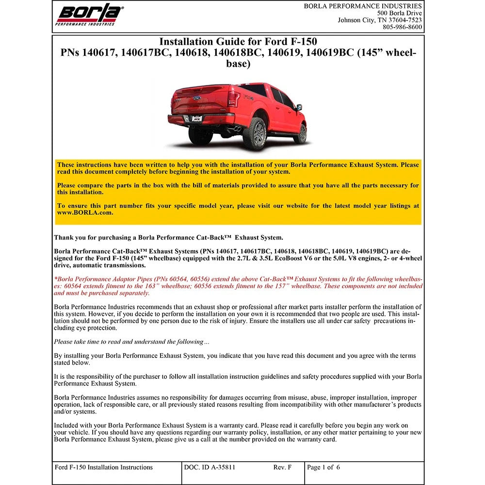 Borla Cat-Back Exhaust System - ATAK | Multiple Fitments (140619)