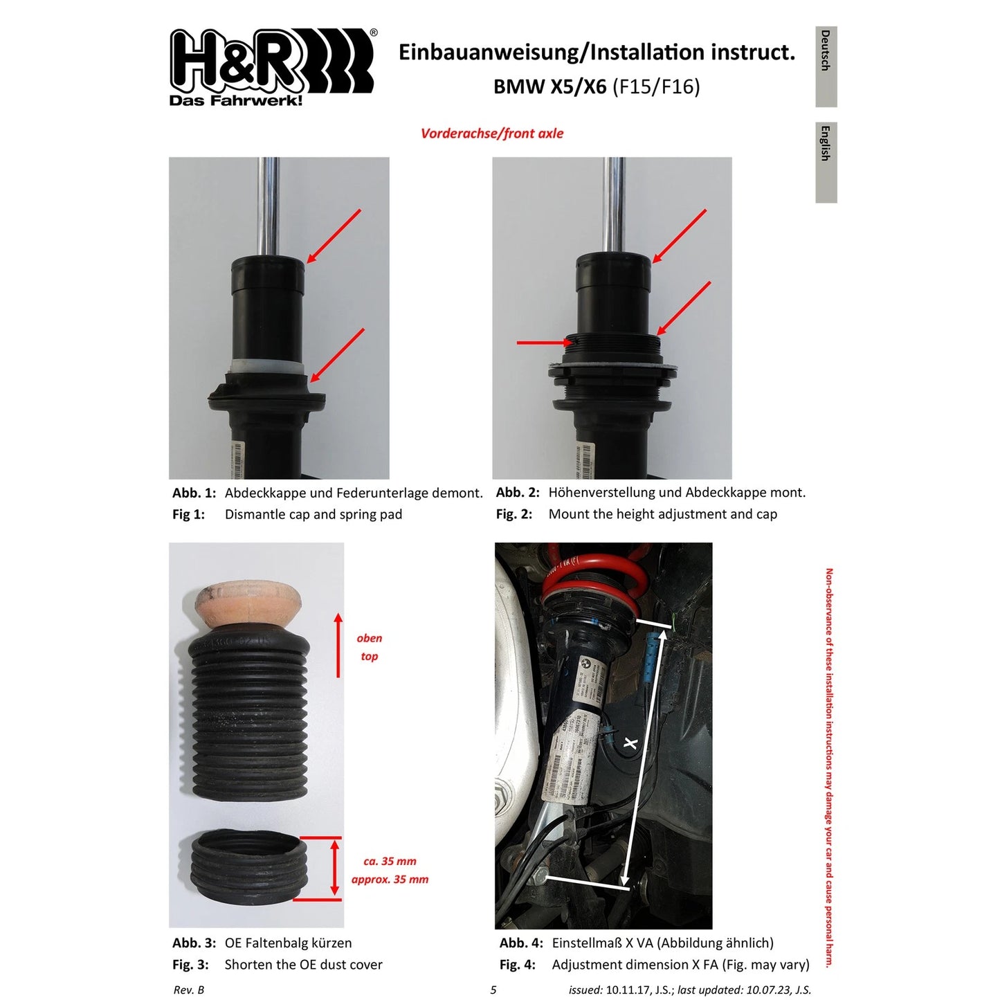 H&R VTF Adjustable Lowering Springs | BMW X6 M (F86) (15-19) (23008-1)