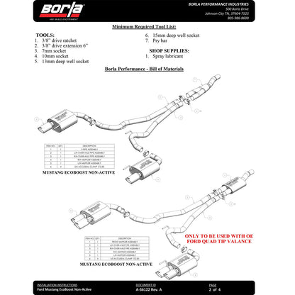 Borla CFBA S-Type Catback Exhaust | Ford Mustang Mach-E (20-26) (140979CFBA)
