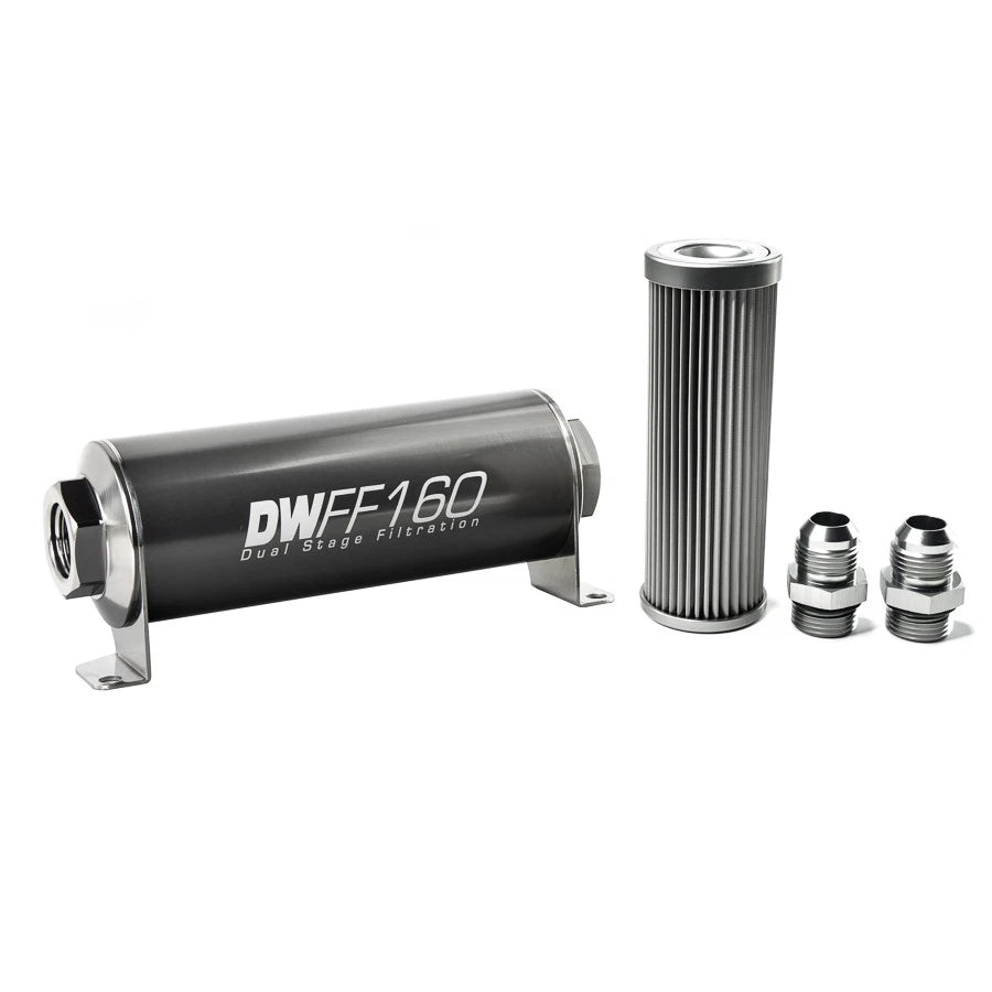 Deatschwerks Universal 10 Micron 160mm Fuel Filter Kit (8-03-160-010K-10/-38/-516/-6/-8)