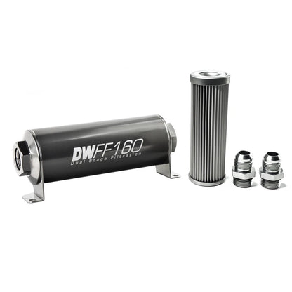 Deatschwerks Universal 10 Micron 160mm Fuel Filter Kit (8-03-160-010K-10/-38/-516/-6/-8)