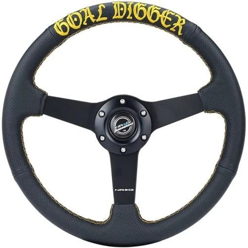 NRG 350MM FLAT STEERING WHEEL LEATHER