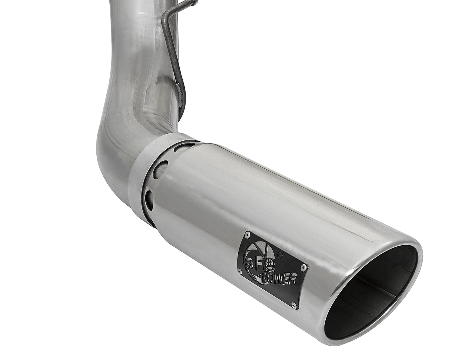 aFe 5in HD 409-SS DPF-Back Exhaust w/ Polished Tip | Ford Diesel Trucks V8 6.7L (17+) (49-43090-P)